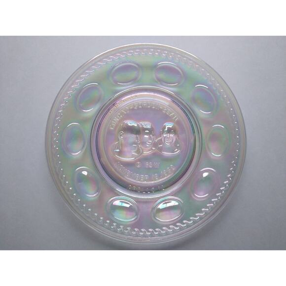 Carnival Glass Iridescent Apollo 12 Space Astronaut Plate Wheaton Glass NASA '69 - Picture 1 of 4